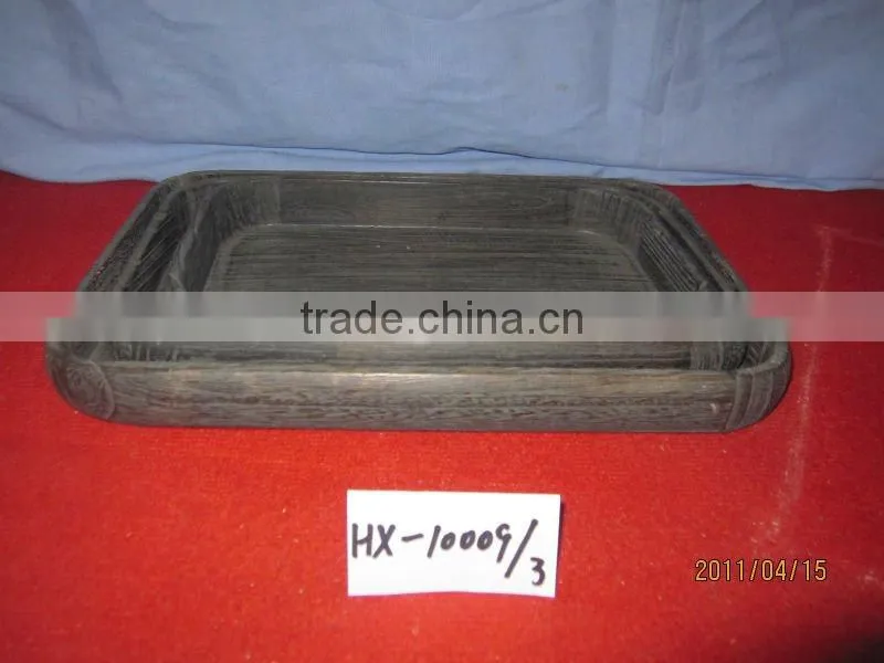 eco-friendly antique carbonized wooden serving tray