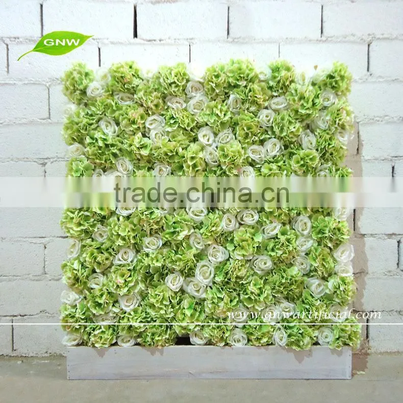 GNW FLW1508-9 Artificial Silk Fabric Flower Wall Upholstery Panel for recording studio decoration