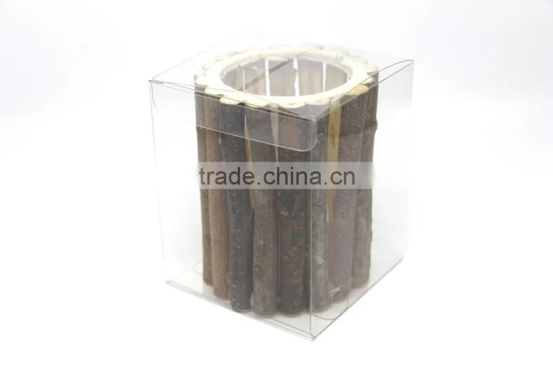Wooden Pen Holder. Wood Branch Pen Pot, Cylinder Wood Pen Holder