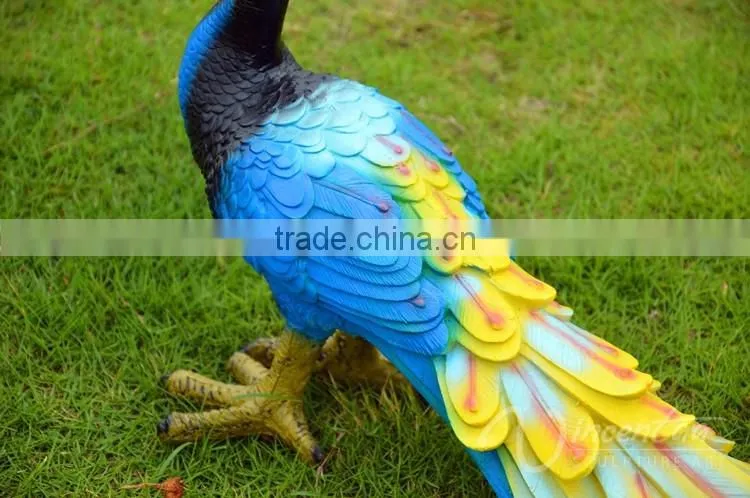 Beautiful life size resin peacock statue for sale