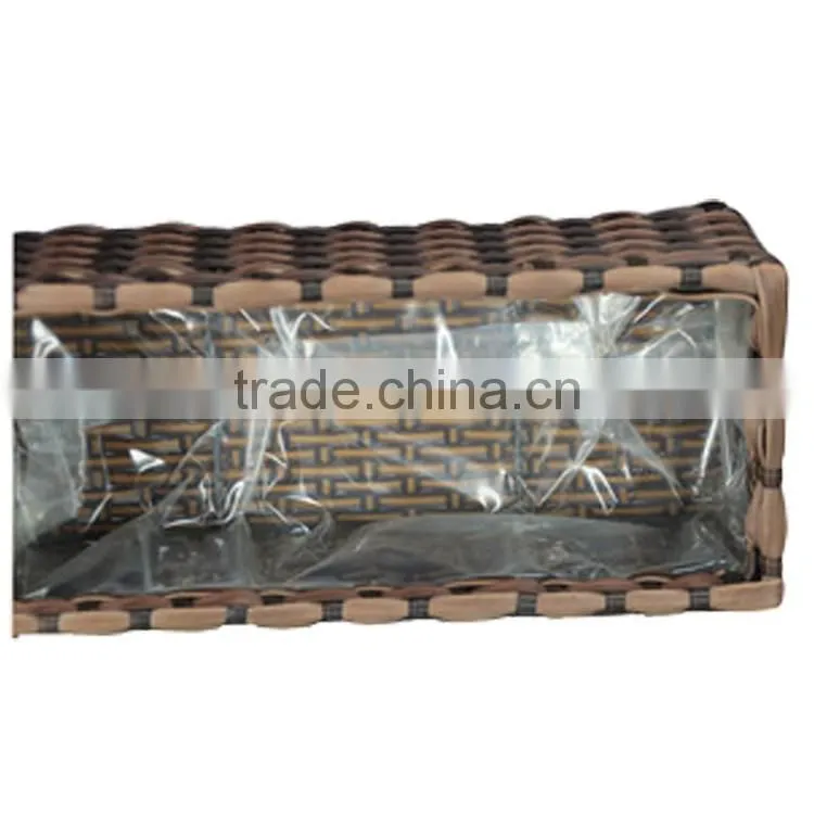 Rectangle PE/Plastic Rattan Outdoor Flower Pot