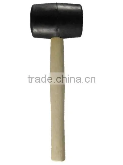 Construction hand tool Rubber mallet hammer with wooden handle