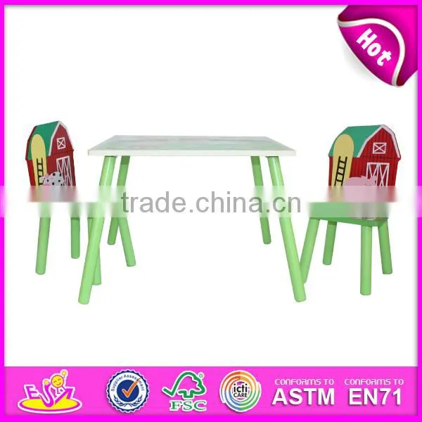 Lovely wooden table and chair toy for kids,wooden toy table and chair set for children,cute wooden table and chair W08G129