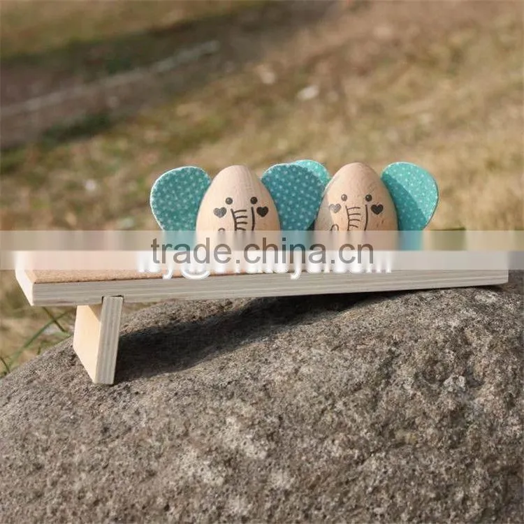New design cartoon elephant shape animals wooden toys for kids W01B038