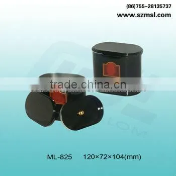 oval shape sliding tin box with inside lid