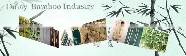 Hand-assembled bamboo trellis with small package