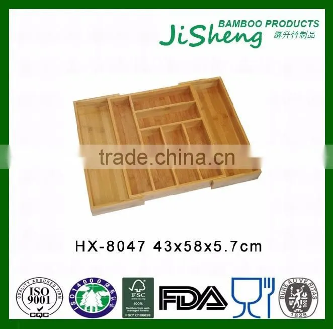 China Manufacturer Direct Sales Bamboo Flatware Tray Cutlery Tray
