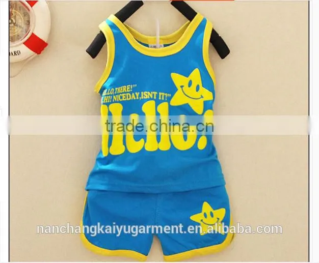 Fashion 2014 children summer print clothing sets