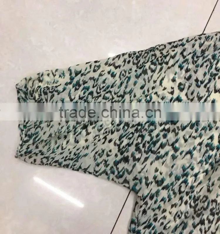 2017 latest fashionable ladies leopard print chiffion blouse