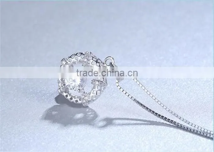 Fashion jewelry necklace 925 silver hollowed-out pendant charms for jewelry making