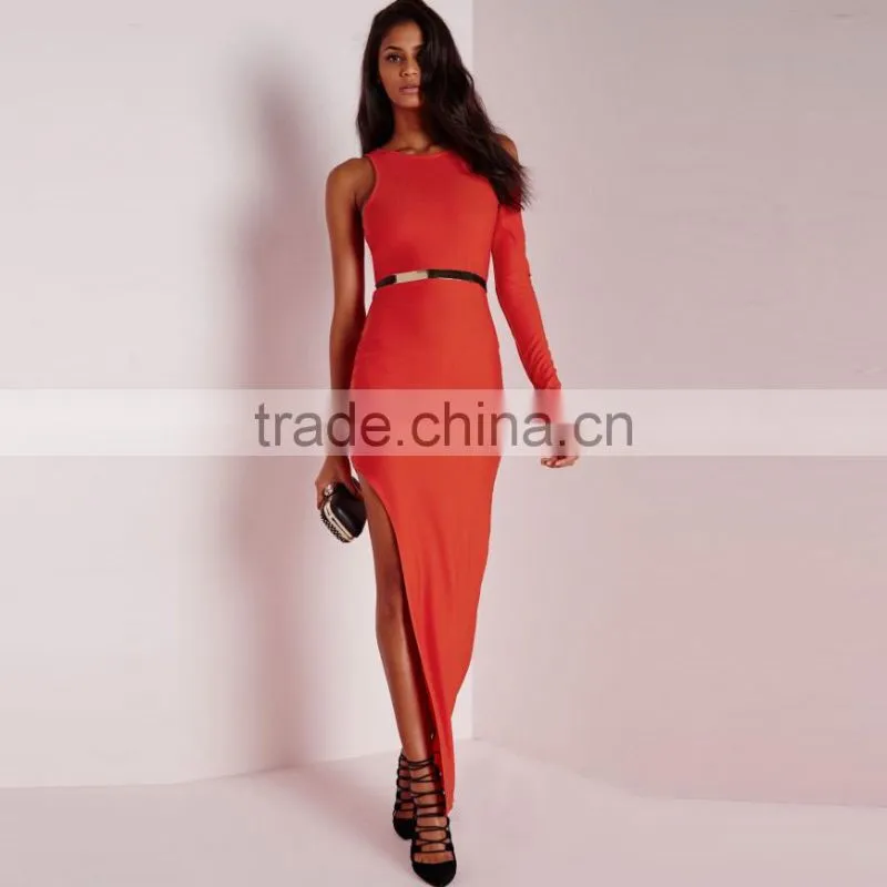 2016 evening party long red plain frog cocktail dress