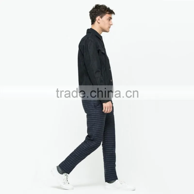 wholesale custom plain black winter man jacket denim factory price