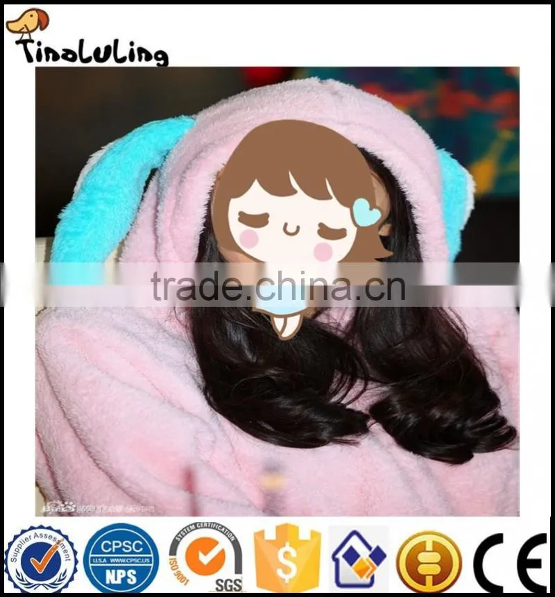 Autumn and winter cosplay costume cute rabbit flannel cartoon animal one piece sleepwear coral fleece long-sleeve lovers lounge