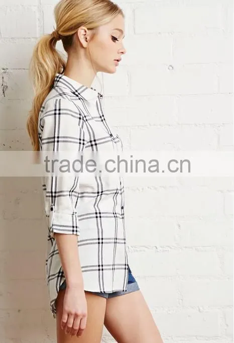 Wholesale Fashion design Lady Casual Long Sleeve Blouse
