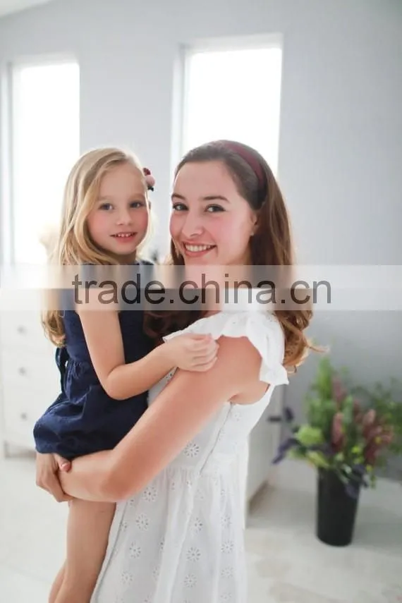 Cotton Floral Embroidered Summer Frock Designs Mom And Daughter Dress Matching