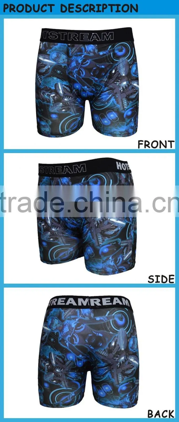 Special Effect Mens Boxer Sublimation Printed Man Underwear