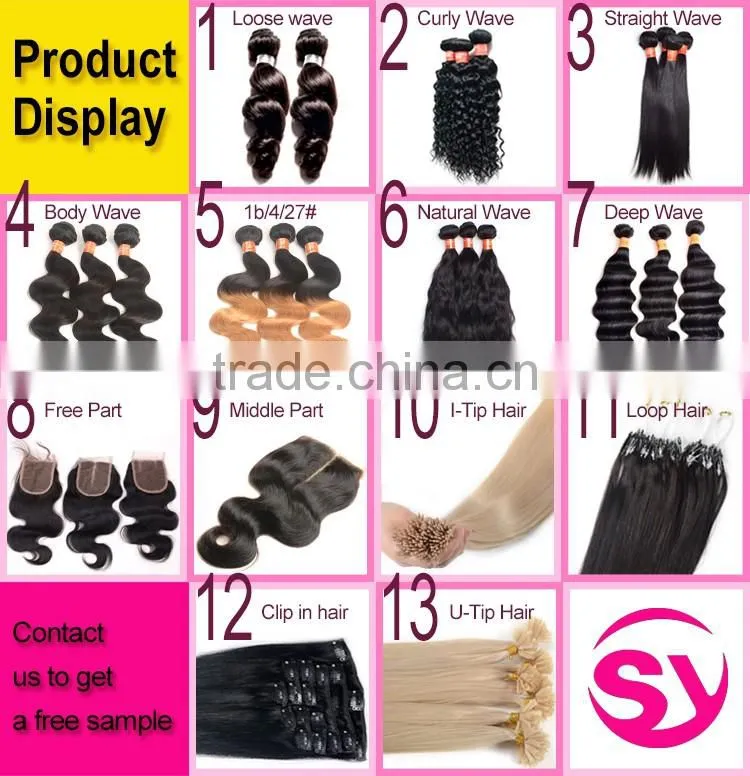 Indian Brazilian Peruvian Raw Virgin Hair, Raw Unprocesse Hair Weft Brazilian Virgin Hair