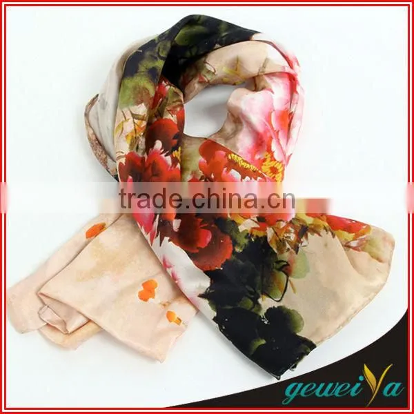 No MOQ Digital Printed 100% Twill Silk Scarf