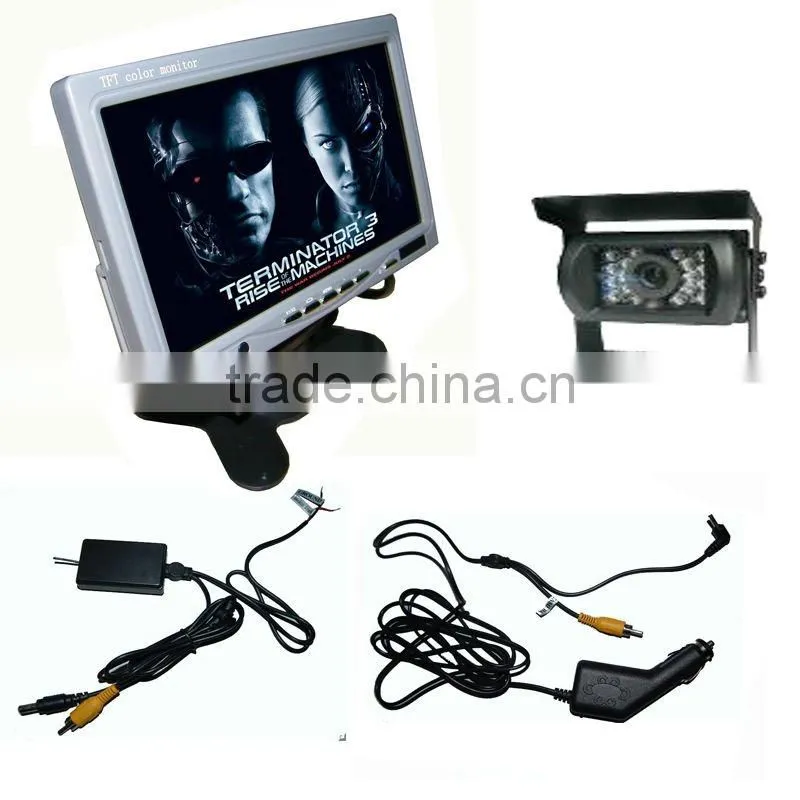 7" Monitor & Micro Camera Kit+reversing camera+parking sensor