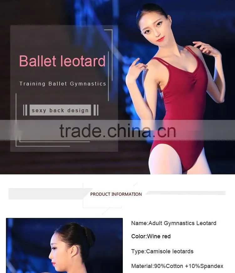 Sexy Girls Adults Ballet Clothes Bodysuit Burgundy Ballet Leotard With Linning