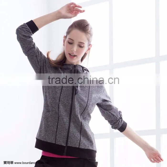 Sportswear high neck hoodie women jacket