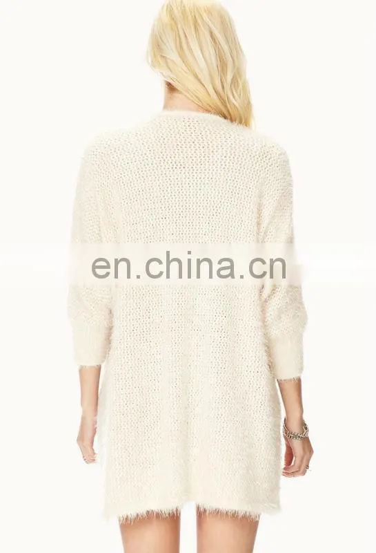 Beige china garment factory long sleeve sweater and cardigans women 2013