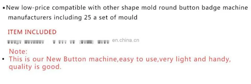 New low-price compatible with other shape mold round button badge machine manufacturers including 25 a set of mould