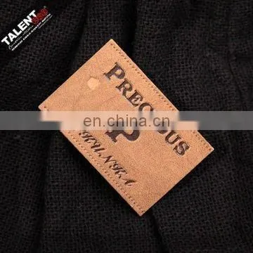 custom brand jeans collection individual PU leather label with hot stamping logo