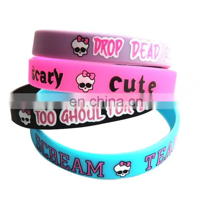 Customized colorful logo printed shape rubber band