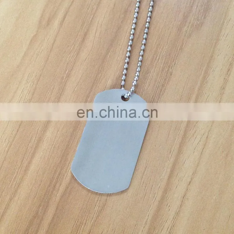 Wholesale price blank aluminum dog tag with ball chain