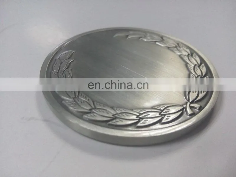 Personalized design and logo zinc alloy casting coin antique silver commemorative double-side coin with flower and ear of wheat