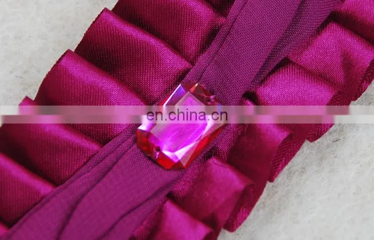 2017 China supplier beaded mesh rhinestone ribbon