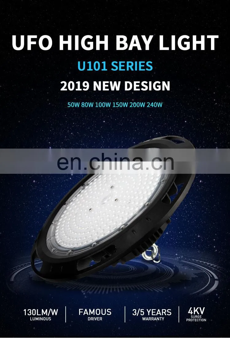 Faner 50w 80w 100w 120w 150w 200w 240w Led UFO High Bay Lighting with CB EER BIS certification