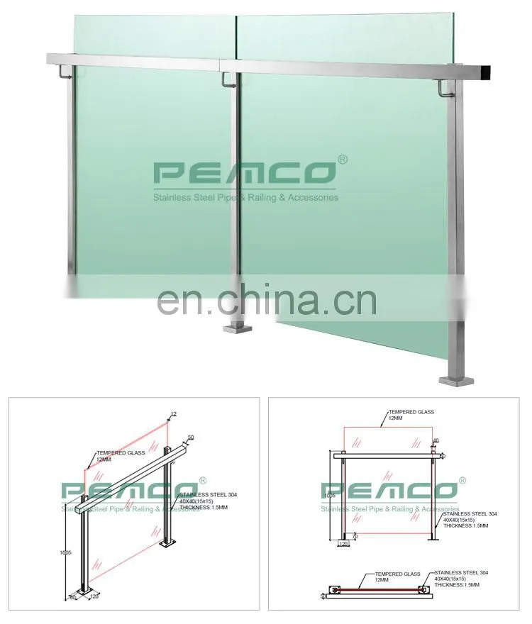 Project Railing Factory Residential Building Balustrades Handrails Design Stainless Steel Glass Railing