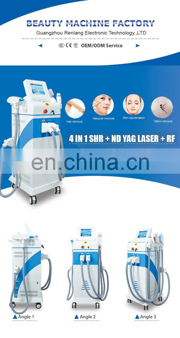 New 2022 Trending Product 4 in 1 Double IPL Hair Removal Machine with LASER RF Handle For Sale
