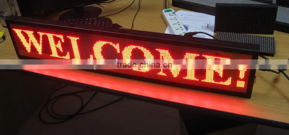 384*32 P4.75 dot matrix red programmable led message sign for car