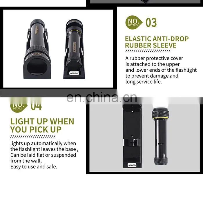 Honeyson wall led torch flashlight rechargeable for hotel room