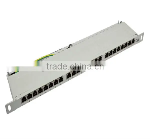 metal inside 0.5 U 24 port cat6 FTP patch panel