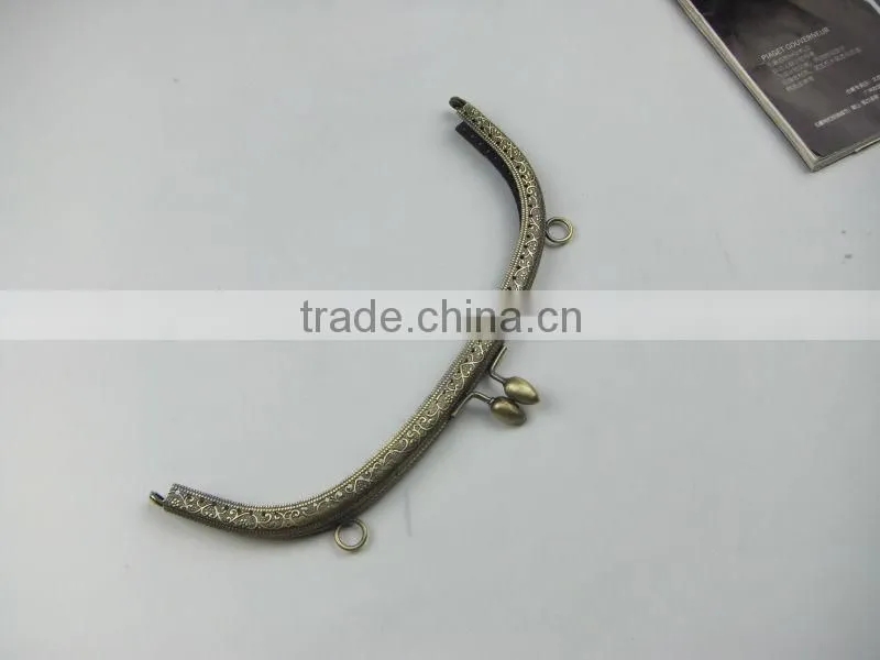 2014 NEW!Antique Brass DIY Metal Sewing Purse Frame DIY Purse Frame With Kiss Lock