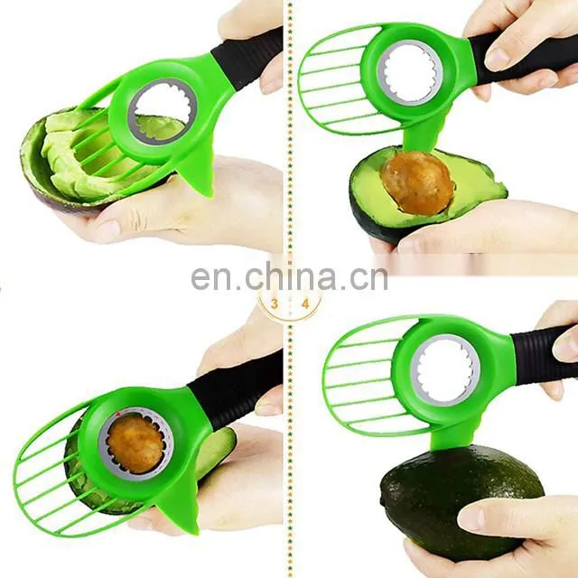 Wholesale 3 in 1 Plastic Avocado Cutter Knife Corer Avocado Slicer Avocado tools Kitchen Gadgets