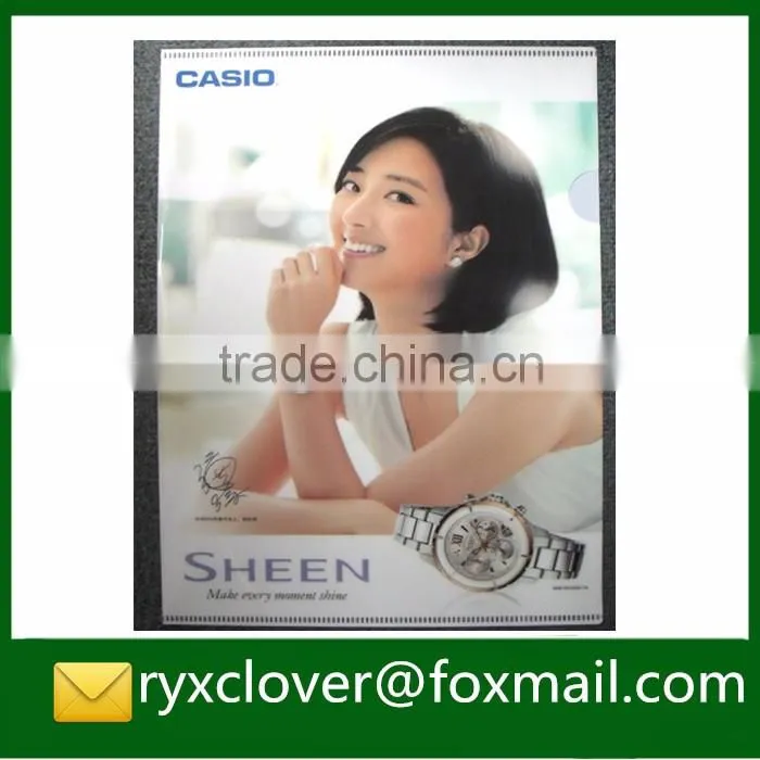 Factory price a4 size clear eco-friendly plastic file with card holder