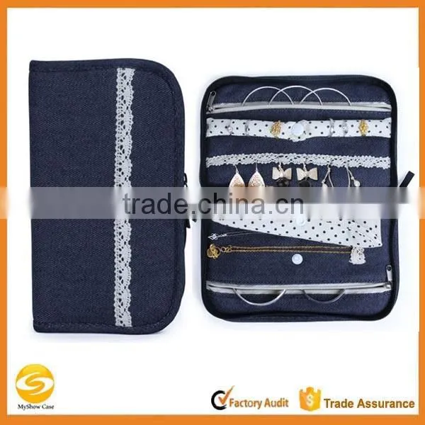 Portable Jean Cloth Jewelry Storage Bag Jewelry Pouch Travel Jewelry Organizer