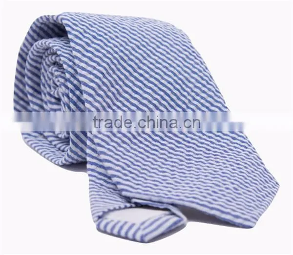 Mens Navy Seersucker Tie
