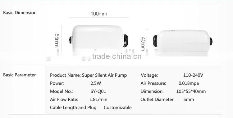 mini air pump/mini electric air pump /aquarium air pump