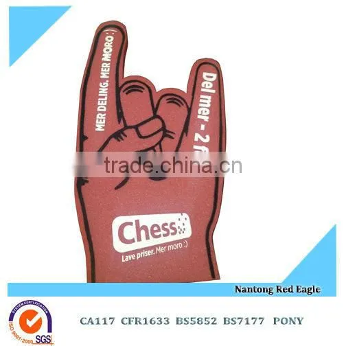 OEM logo color printing sports fun foam hand/ 1 foam finger