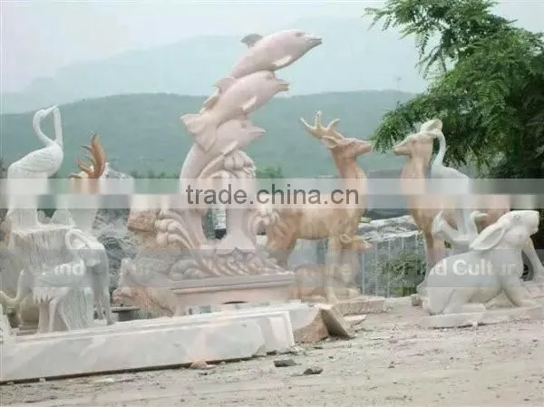 Dolphin Fish Stone Carving Statue Sculpture