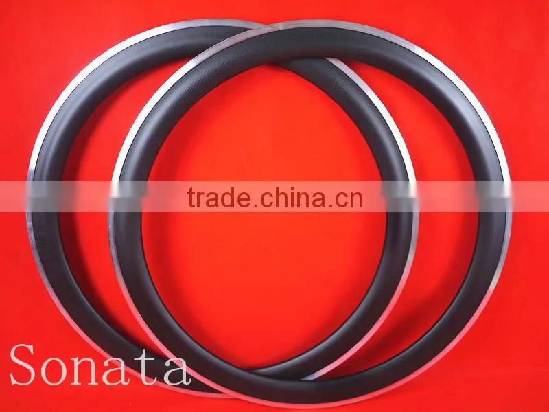 50 mm carbon alloy rim ,carbon wheel for road bike 6/18/20/21/24/28/32h 3k/ud clear coating