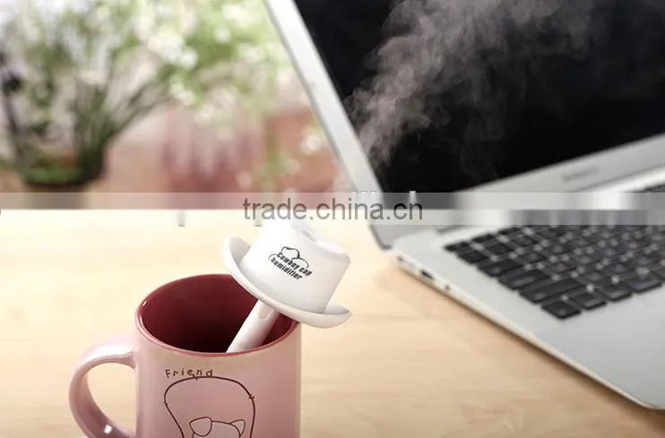 Portable USB cowboy hat Mini humidifier outlet aromatherapy spray machine Household water bottle cap humidifier