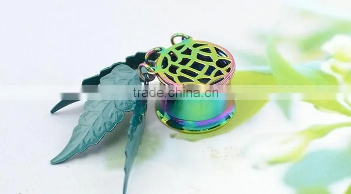 TP011184 New design rainbow anodized ear plug dangle dream catcher body jewelry