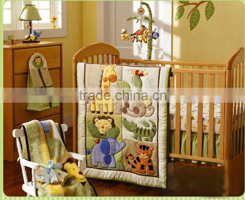 emboidery crib bedding set from professional manufacturer